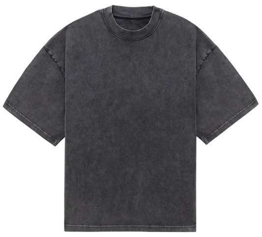 BLACK SUNFADED BLANK TEE
