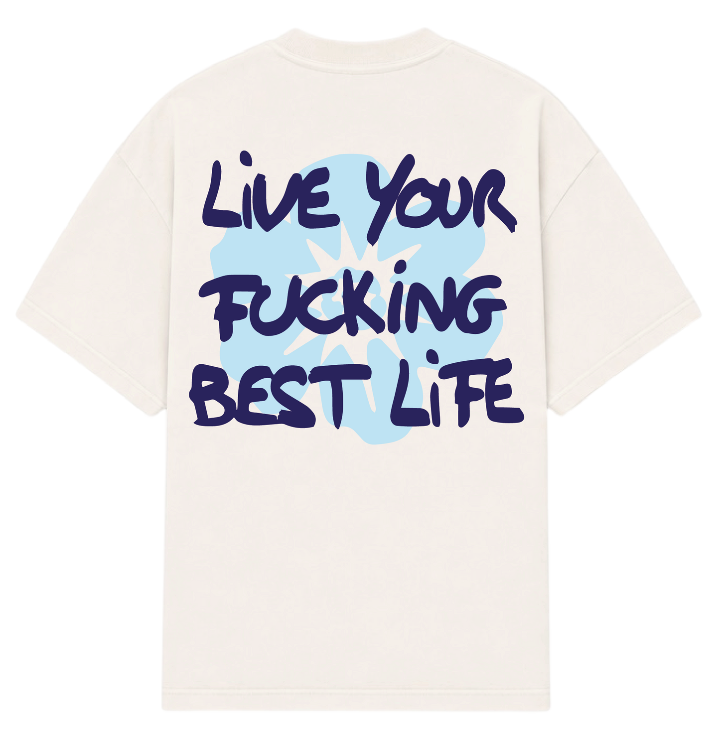 VINTAGE WHITE LYFBL BLUE TEE