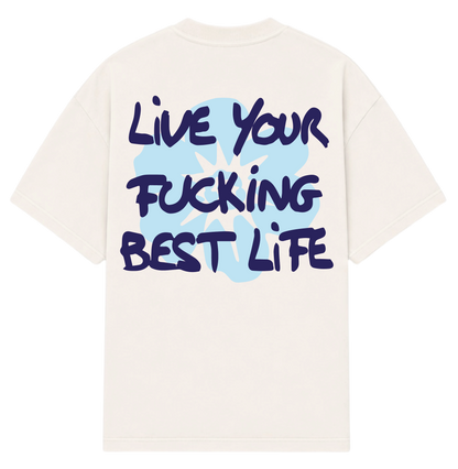 VINTAGE WHITE LYFBL BLUE TEE