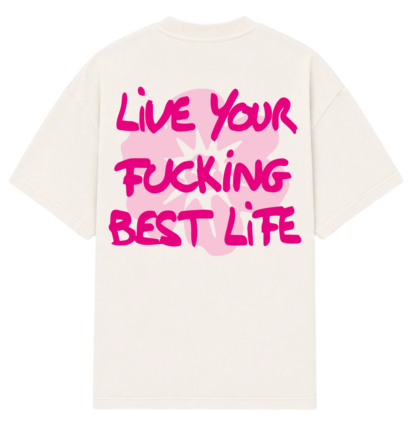 VINTAGE WHITE LYFBL PINK TEE
